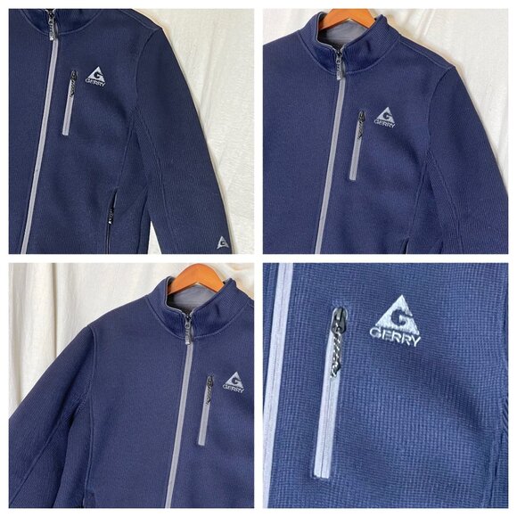 Gerry Navy Full-Zip Fleece Jacket L Men's 100% Polyester Warm & Cozy Outerwear - Picture 7 of 16